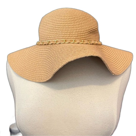 NATURAL Woven Straw Floppy Brimmed‎ Hat - Picture 2 of 4